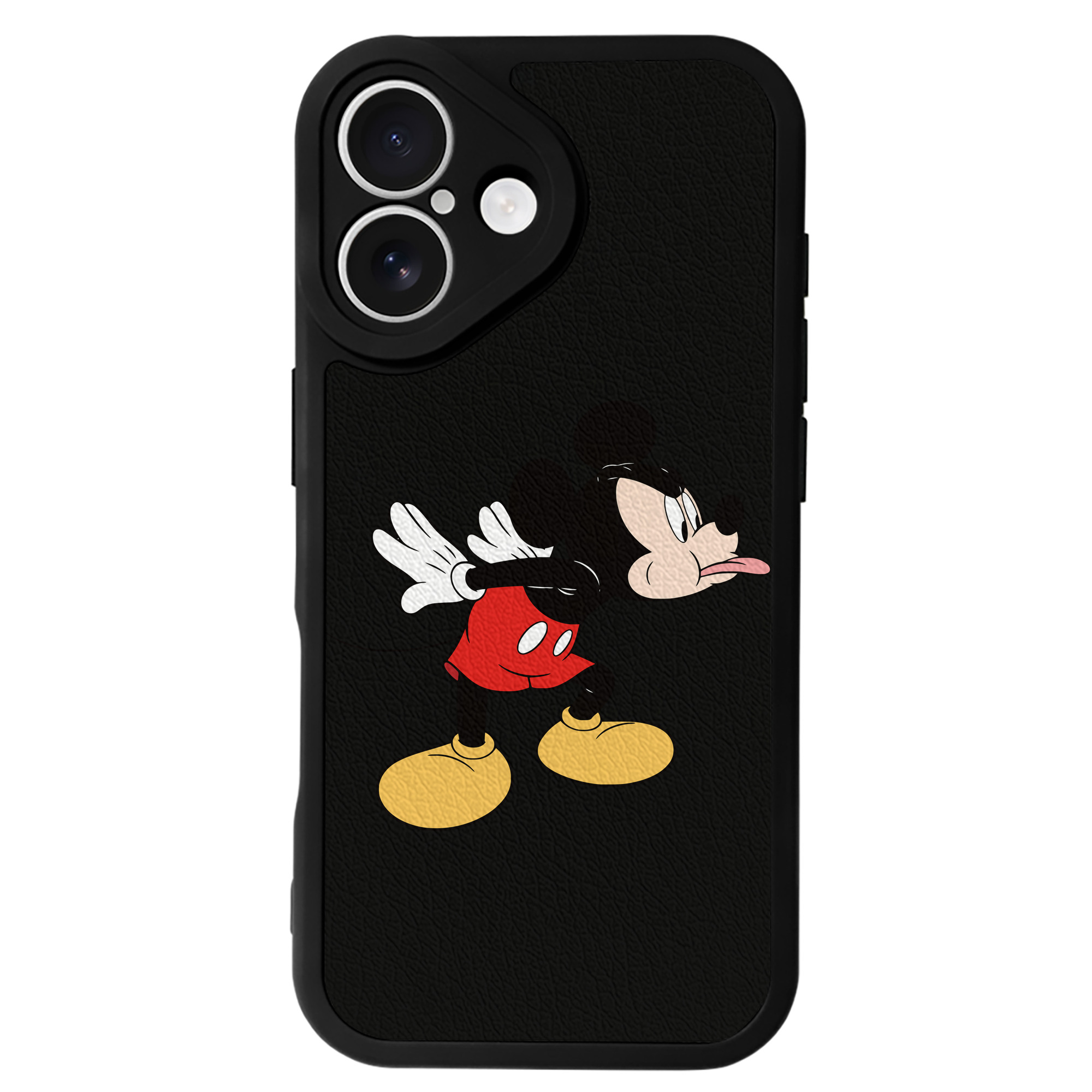 （画像用） ミッキーマウス Mickey Mouse 【iPhone 16シリーズ対応】シリコンスマホケース（レザー調） 材質：シリコン